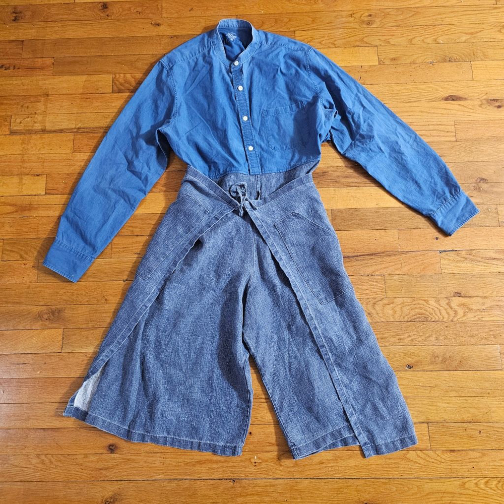 J Crew Indigo Jumpsuit Women's Medium Blue Wide Leg Pant